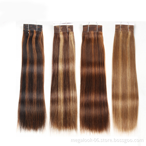 High Quality Cheap Human Hair Extensions Mixed Color 4/27 Piano Color Hair Weave